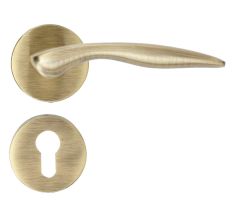 Handmade Antique brass Wave Mortise Door Lock Handle Set
