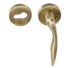 Handmade Antique brass Wave Mortise Door Lock Handle Set
