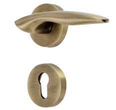 Handmade Antique brass Wave Mortise Door Lock Handle Set