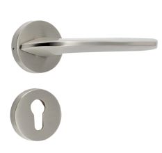 Handmade Satin Silver Matt Brass Simple Mortise Door Lock Handle Set