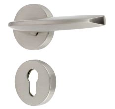Handmade Satin Silver Matt Brass Simple Mortise Door Lock Handle Set