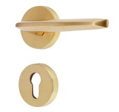 Handmade Golden Brass New Model Door Handle Lock Set
