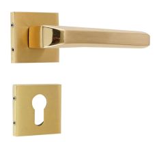Handmade Satin Gold Finish Mortise Door Lock Handle Set