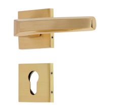 Handmade Satin Gold Finish Mortise Door Lock Handle Set