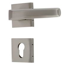 Handmade Silver Polish Brass Mortise Door Lock Handle Set