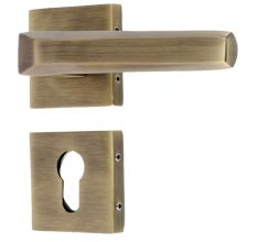 Handmade Antique Gold Brass  Mortise Door Lock Handle Set