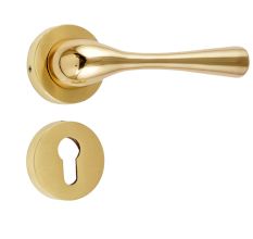 Handmade Golden Brass Mortise Door Lock Handle Set