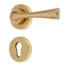 Handmade Golden Brass Mortise Door Lock Handle Set