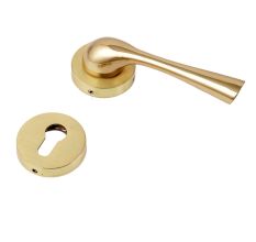 Handmade Golden Brass Mortise Door Lock Handle Set