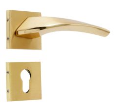Handmade Golden Finish Brass Mortise Lock Handle set