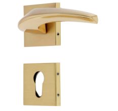 Handmade Golden Finish Brass Mortise Lock Handle set