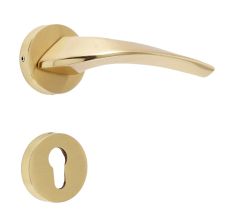Handmade Gold Finish Elegant Mortise Door Lock Handle Set
