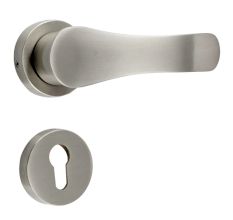 Handmade Silver Satin Finish Brass Contemporary Mortise Handle Set