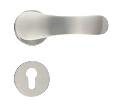 Handmade Silver Satin Finish Brass Contemporary Mortise Handle Set
