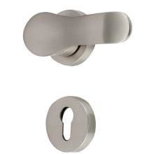 Handmade Silver Satin Finish Brass Contemporary Mortise Handle Set