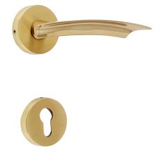 Handmade Golden Brass Modern Style Mortise Handle Set