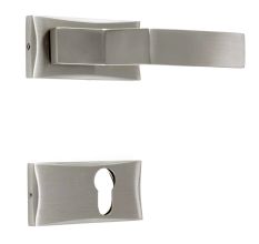 Handmade Silver Polish Brass Mortise Door Lock Handle Set