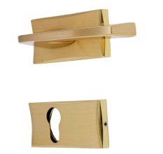 Handmade Brushed Gold Brass Mortise Door Lock Handle Set