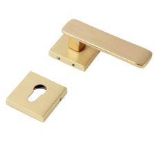 Handmade Golden Brass Modern Mortise Door Lock Handle Set