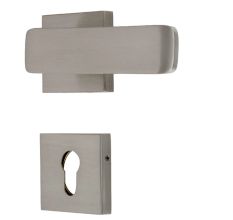 Handmade Nickel Brushed Contemporary Design Square Mortise Door Lock Handle Set