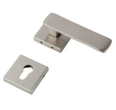 Handmade Nickel Brushed Contemporary Design Square Mortise Door Lock Handle Set