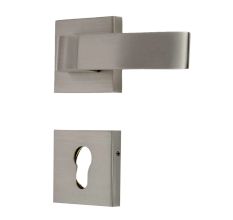 Handmade Stainless Steel Finish Square Brass Mortise Door Handle Set