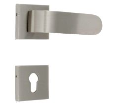 Handmade Nickel Finish Brass Square Mortise Door Lock Handle Set