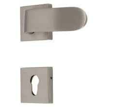 Handmade Nickel Finish Brass Square Mortise Door Lock Handle Set