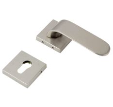 Handmade Nickel Finish Brass Square Mortise Door Lock Handle Set
