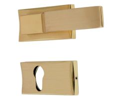 Handmade Golden Finish  Rectangle Mortise Door Lock Handle Set