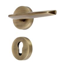 Handmade Antique Gold Brush Brass Mortise Door Lock Handle