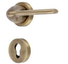 Handmade Brown Brass Round Mortise Door Lock Handle Set