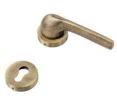 Handmade Brown Brass Round Mortise Door Lock Handle Set