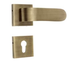 Handmade Antique Brass Square Mortise Door Lock Handle Set