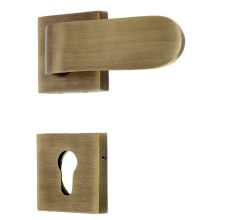 Handmade Antique Brass Square Mortise Door Lock Handle Set