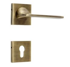 Handmade Brown Brass Square Mortise Door Lock Handle Set