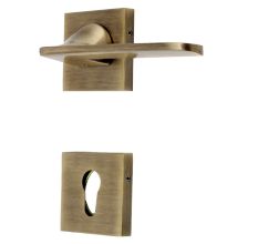 Handmade Brown Brass Square Mortise Door Lock Handle Set