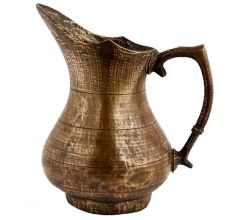 Handmade Brown Brass Tribal Design Pitcher Water Jug