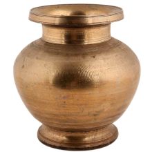 Handmade Antique Golden Brass South Indian Water Pot