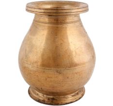 Handmade Antique Gold Brass South Indian Vase