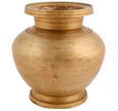 Handmade Rust Finish Brass Spherical Water Pot