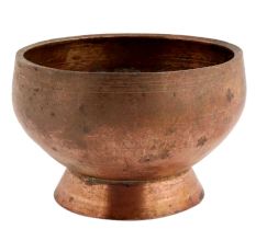 Handmade Brown Brass Bowl With An Elevated Round Base