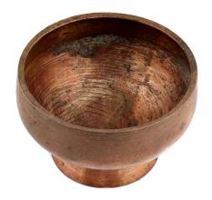 Handmade Brown Brass Bowl With An Elevated Round Base