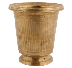 Handmade Yellow Brass Glass With A Round Base