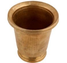 Handmade Yellow Brass Glass With A Round Base