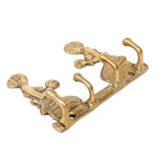 Handmade Golden Brass Welcome Ladies Key Holder With 4 Hooks