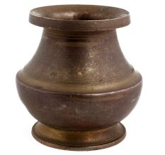 Handmade Brass Vintage Holy Water Pot Plain For Pooja Room