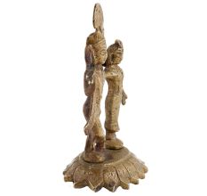 Standing Radhe Krishna Idol In Brass For Awesome Couple Gifting