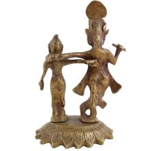 Standing Radhe Krishna Idol In Brass For Awesome Couple Gifting