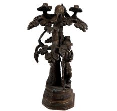 Brass Lord Radhe Krishna Under A Tree With A Peacock For Gifting